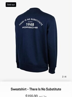 Porsche Design Navy Crewneck Sweatshirt with White Back Print